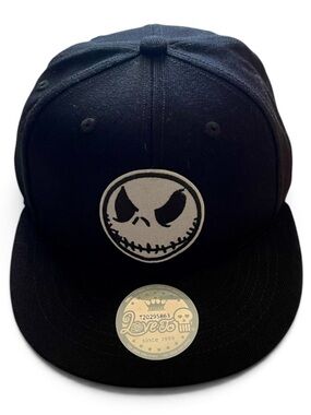 Disney Jack Skellington Embroidered Patch SnapBack Black Baseball Cap
